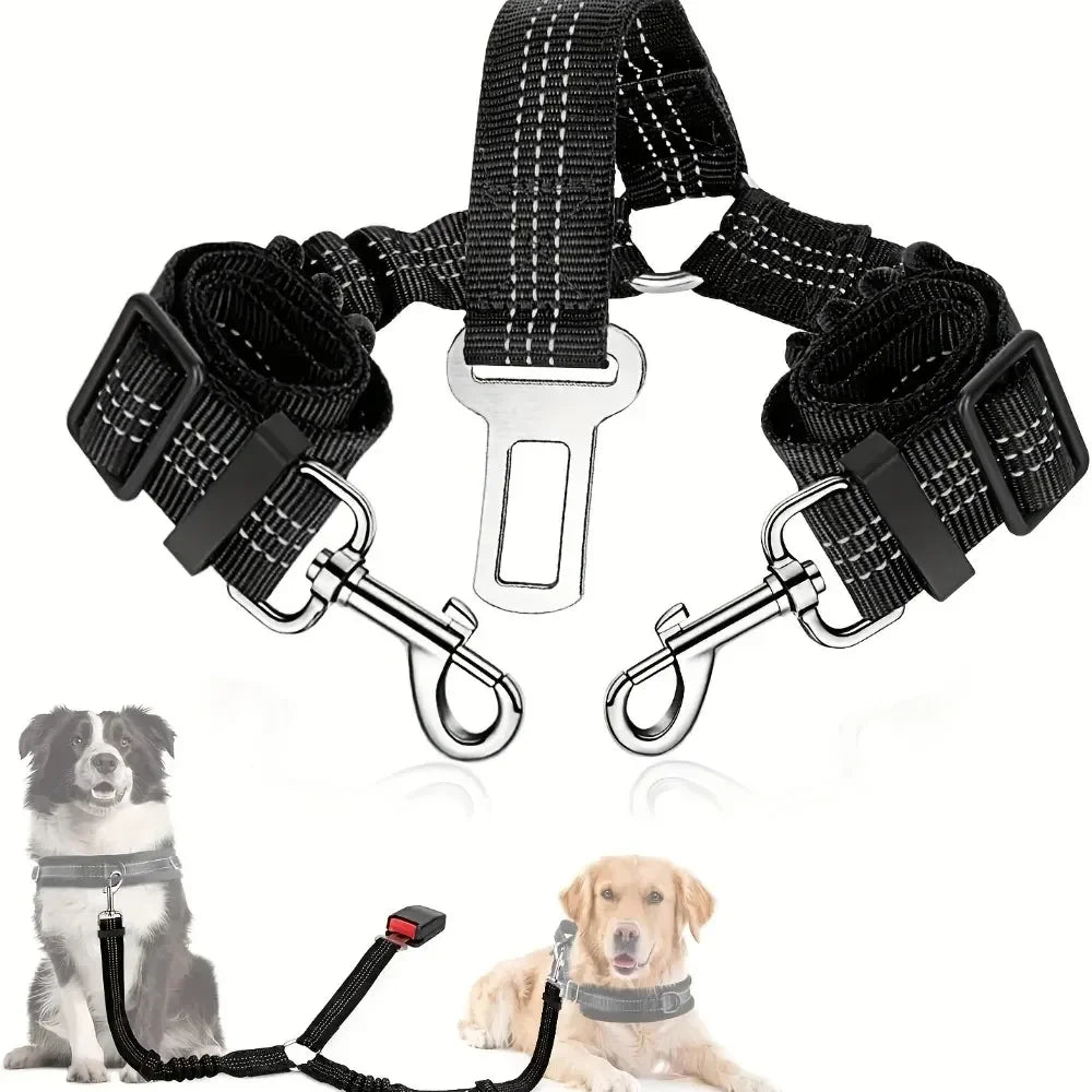 Pet 2 Dog Car Safety Seat Belt