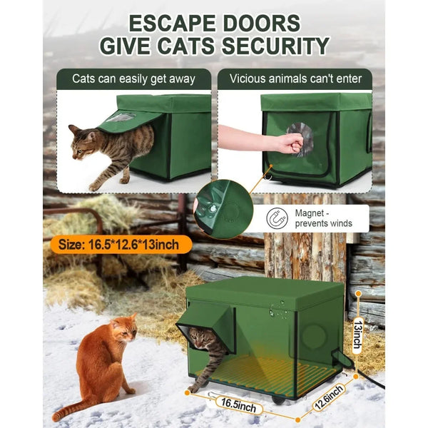 Pet Outdoor Heated Cat House