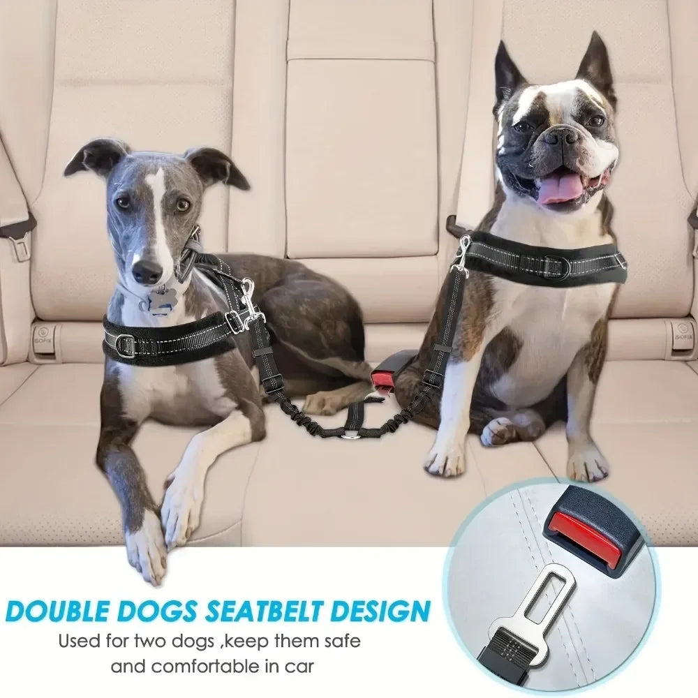 Pet 2 Dog Car Safety Seat Belt