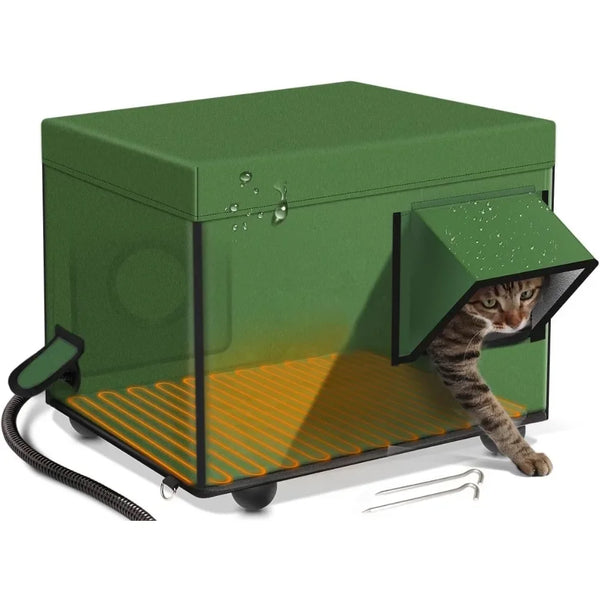 Pet Outdoor Heated Cat House