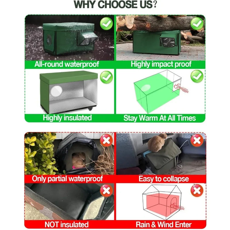 Pet Outdoor Heated Cat House