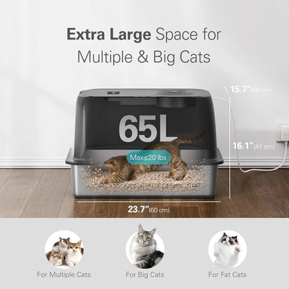 Odor Control Stainless Steel Litter Box